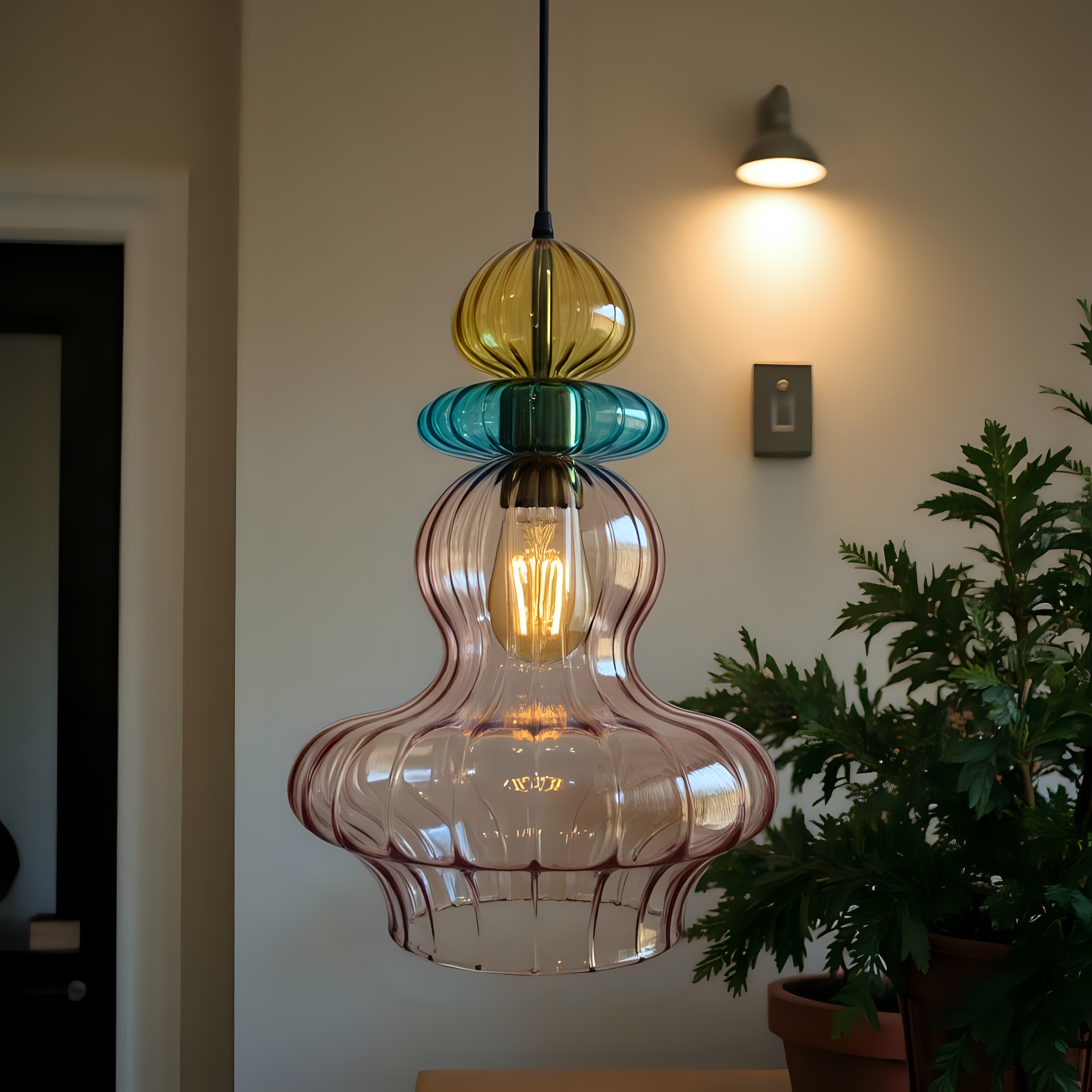 Hand Blown Glass Pendant Light